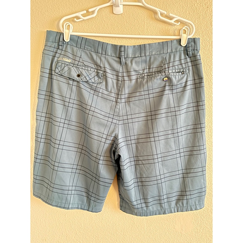 Hurley Nike Dri-FIT Mens Blue Plaid Walk Shorts‎ Size 38 Herringbone MWS0000400 - Picture 2 of 5